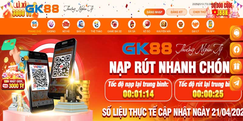 GK88 giới thiệu đôi nét tổng quan về trang game uy tín